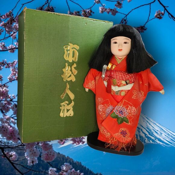 Heian Shunpo Kyoto Ichimatsu Doll 16in Pure Silk Kimono w Box & Papers Japan - Picture 2 of 16